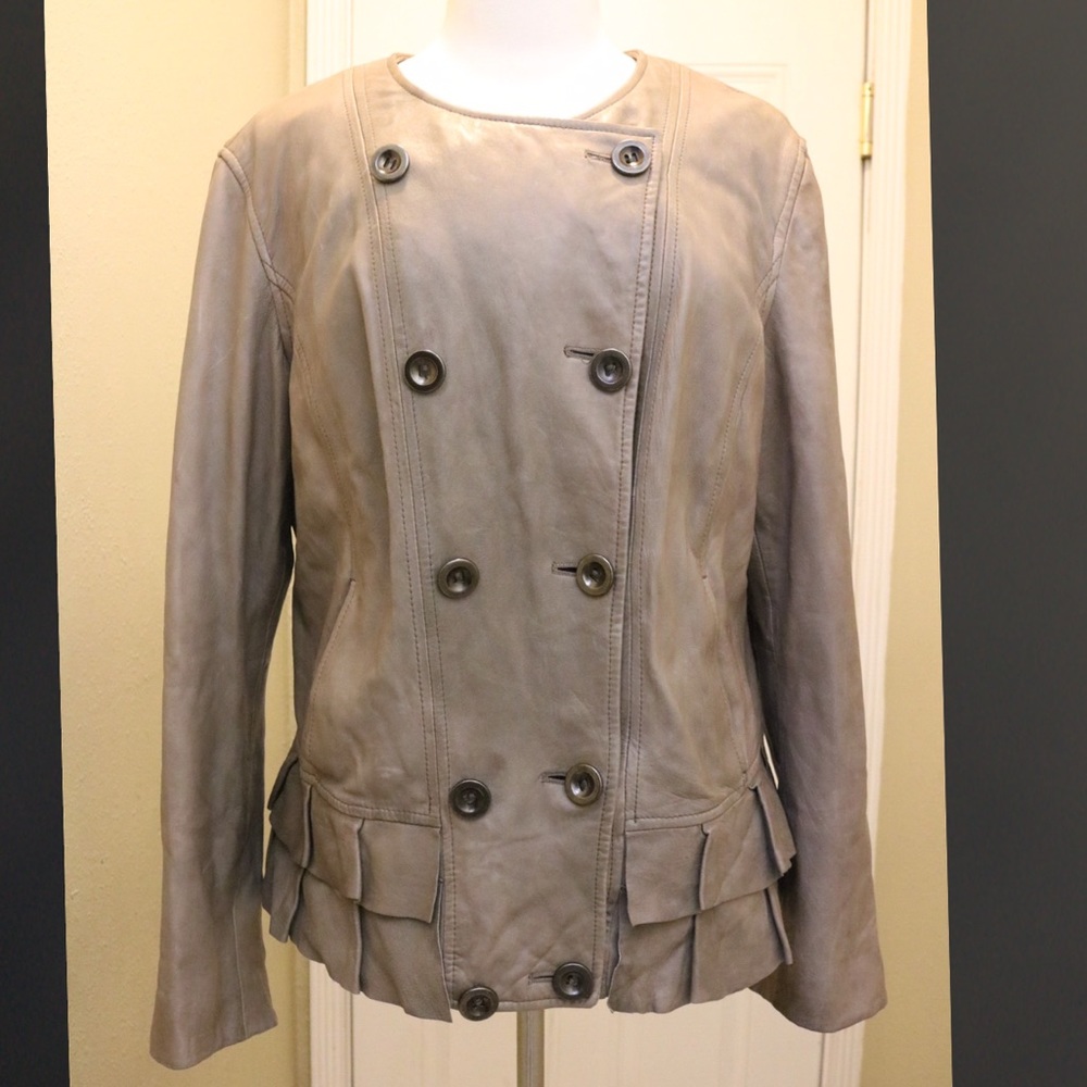 Double Breasted Leather, Ruffle Old Navy Jacket